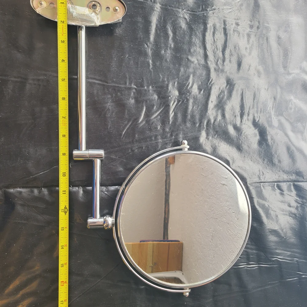 Round Silver Wall Mounted Makeup Mirror 8